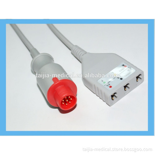 BIONET compatible LL type fission 3-lead ECG cable for patient monitor